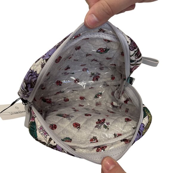 NWT Vera Bradley Iconic Medium Cosmetic Bag Lavender Meadow Floral Print NEW - Picture 8 of 10